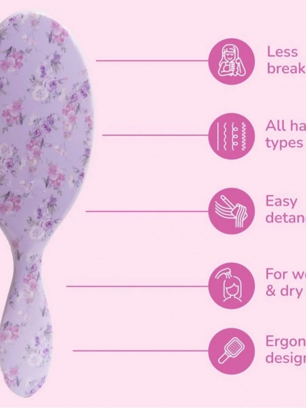LoveShackFancy Floral Light Purple Wet Brush